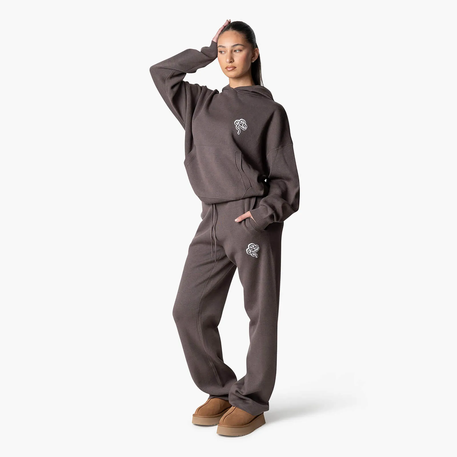 FLO KNITTED SET | COOL BROWN/OFF WHITE