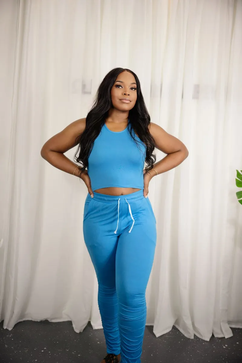 Focus on Me Top and Ruched Pants Set