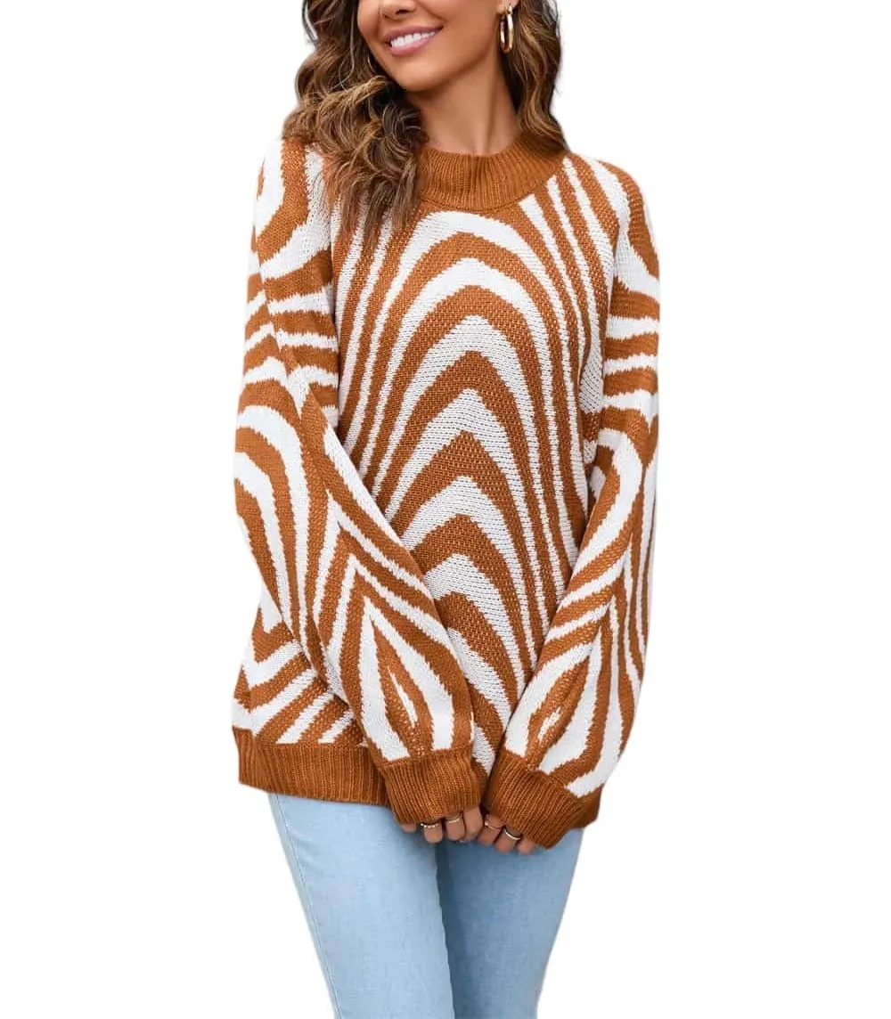Fresh Impressions Long Sleeve Patterned Pullover