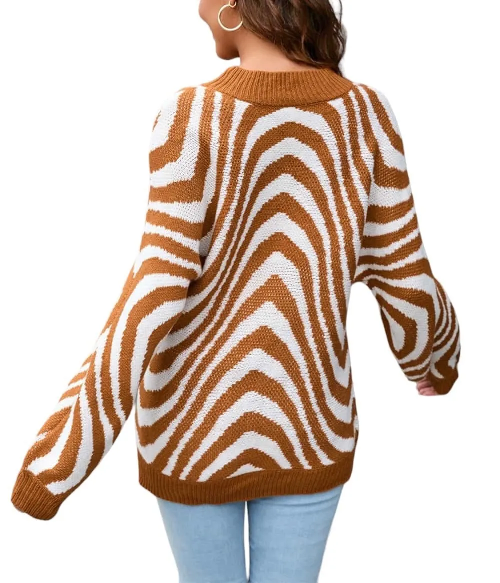 Fresh Impressions Long Sleeve Patterned Pullover