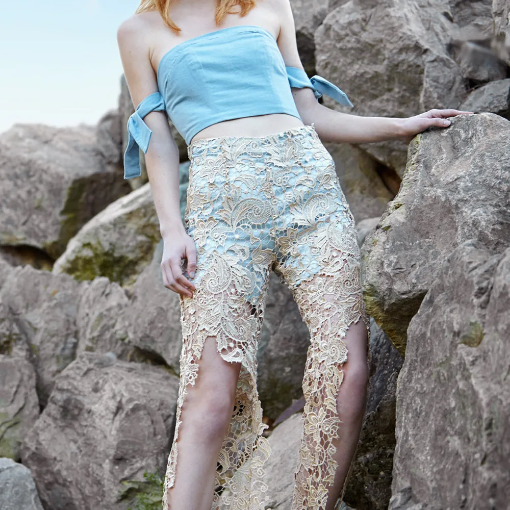 Gold Lace Pants