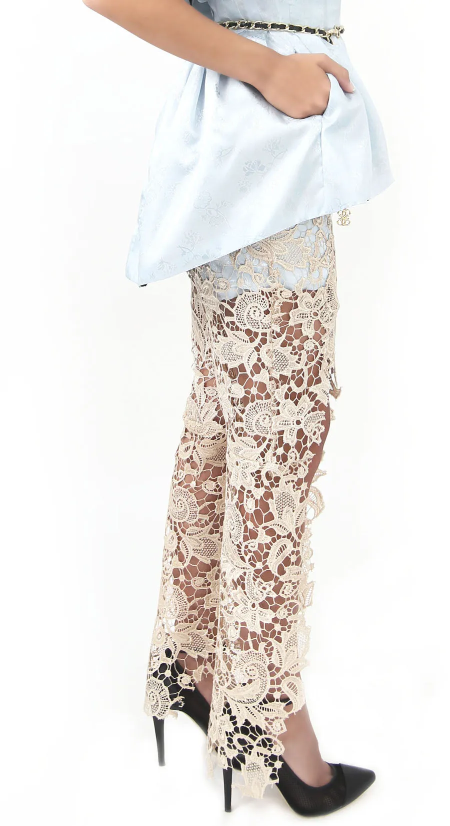 Gold Lace Pants