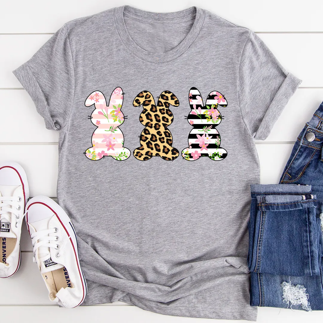 Graphic T-Shirts Floral Easter Bunnies Tee