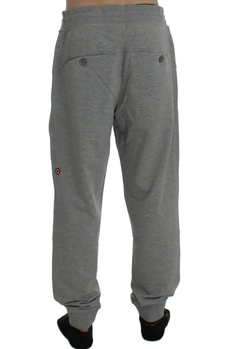 Gray Cotton Stretch Pants