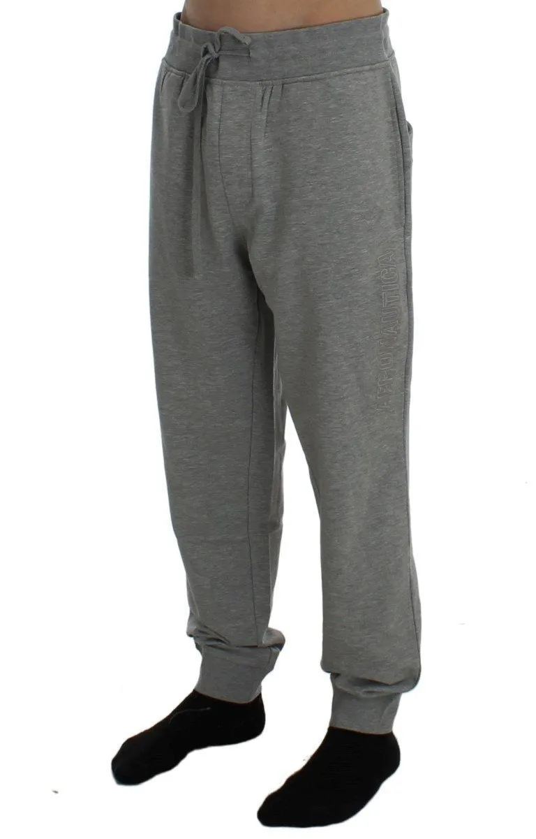 Gray Cotton Stretch Pants
