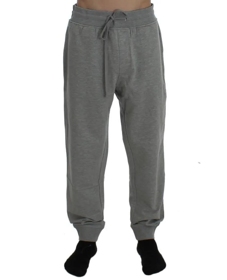 Gray Cotton Stretch Pants