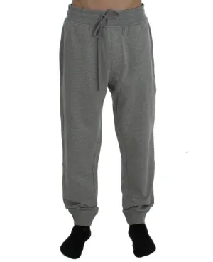 Gray Cotton Stretch Pants