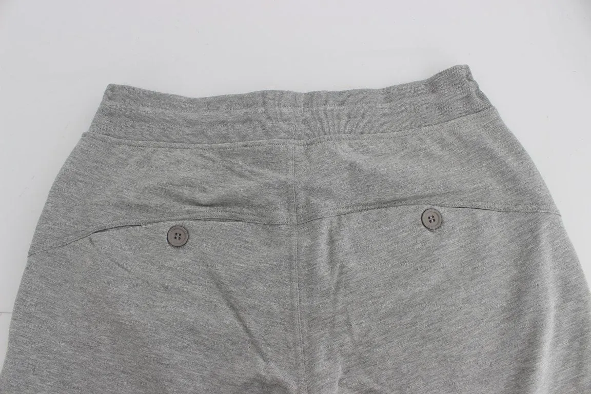 Gray Cotton Stretch Pants