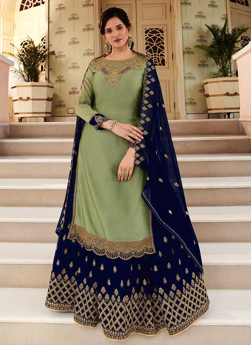 Green Designer Sharara Suit