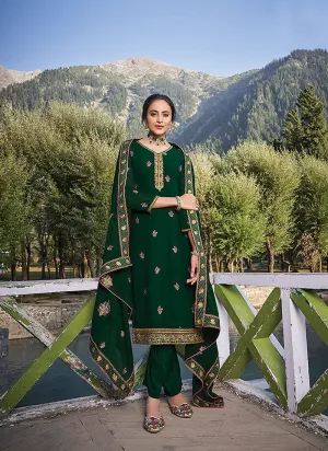Green Embroidered Salwar Suit