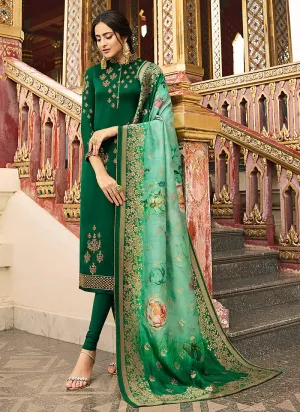 Green Overall Pakistani Pant Suit