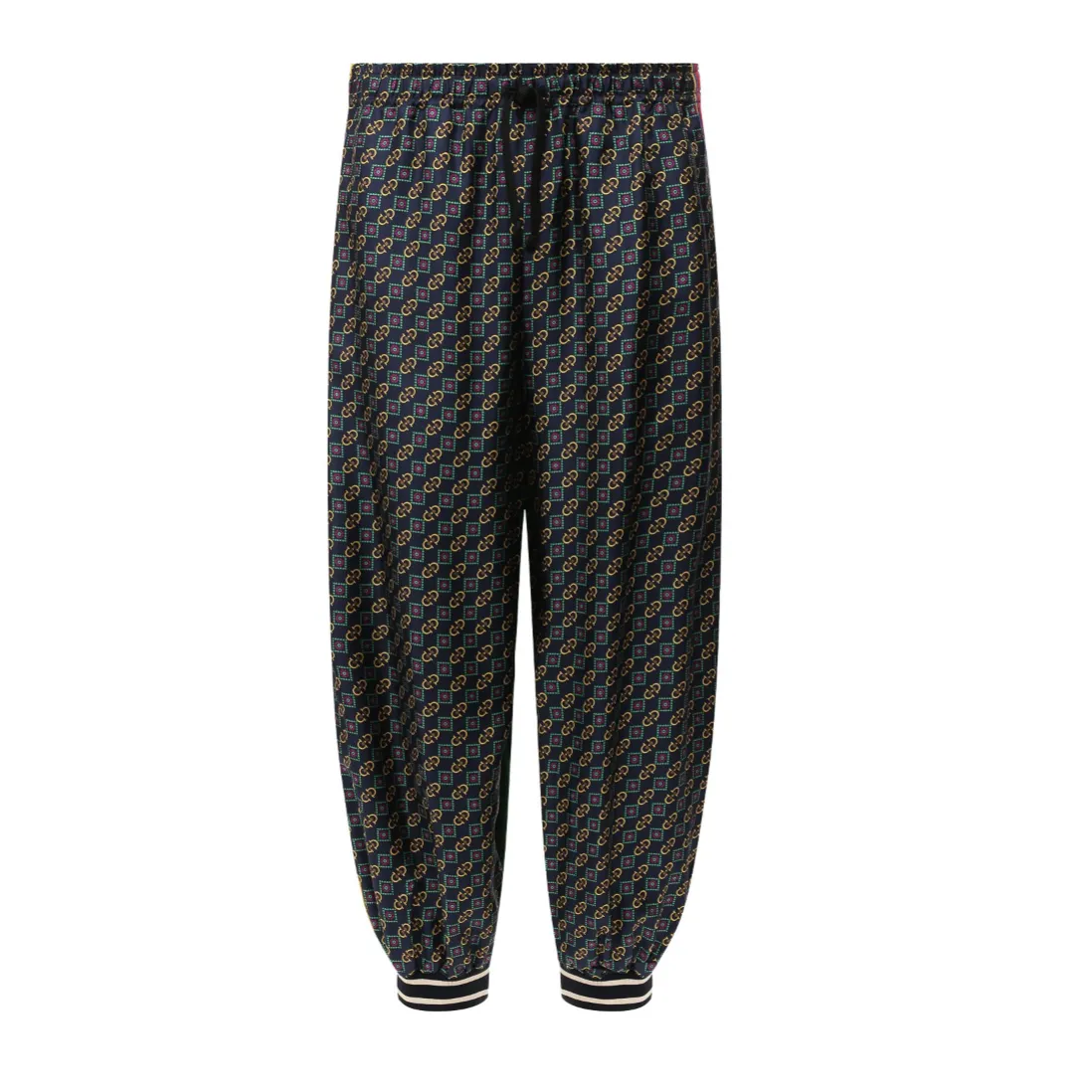 Gucci Bi-material Scarf Print Track Pants in Green