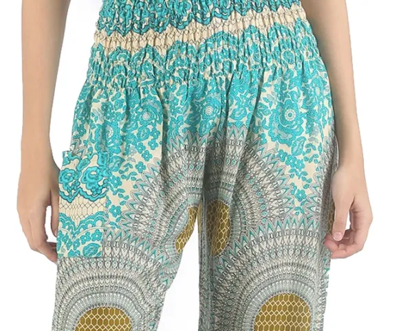 Gypsy Pants - Honeycomb Lace, Turquoise & Mustard