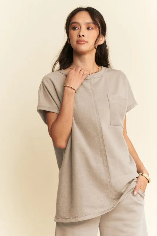 Hazel Blues® |  Davi & Dani Round Neck Short Sleeve Top and Pants Set