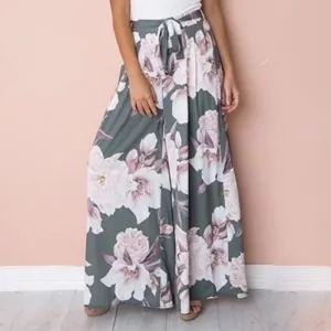 High Waist Loose Printed Casual Wide Leg Pants