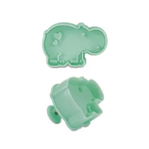 Hippopotamus Cookie Cutter Stamper with Ejector - Discoloured