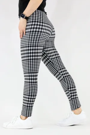 Houndstooth - Casual - Long Full Leggings