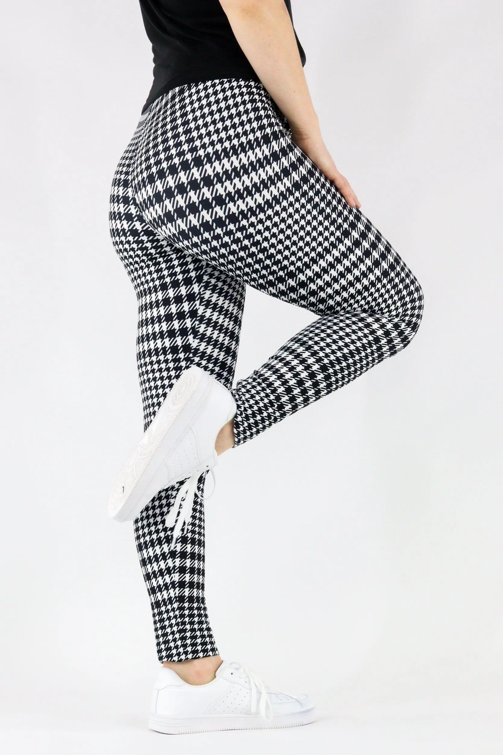 Houndstooth - Casual - Long Full Leggings