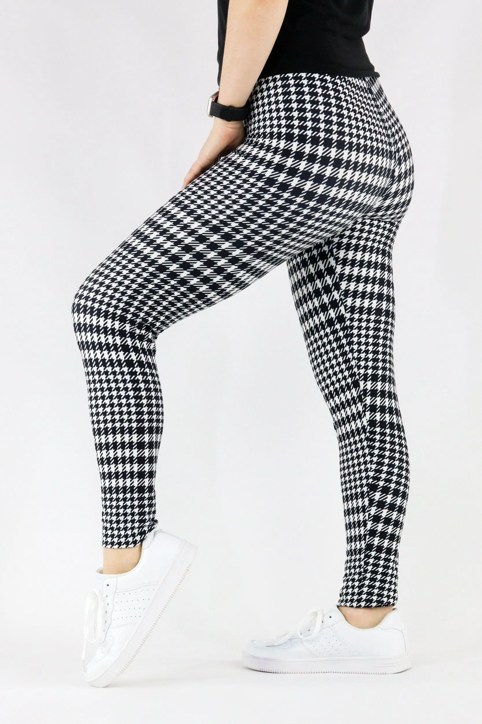 Houndstooth - Casual - Long Full Leggings