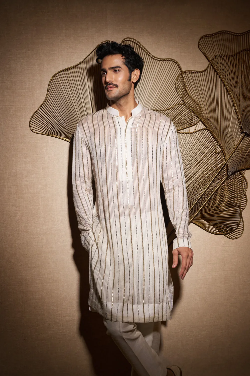Ivory Sheer Organza Kurta