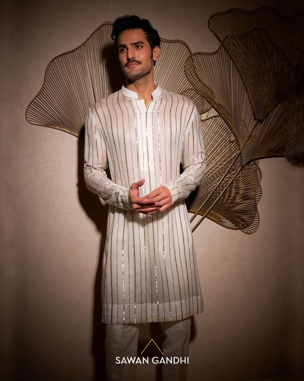 Ivory Sheer Organza Kurta