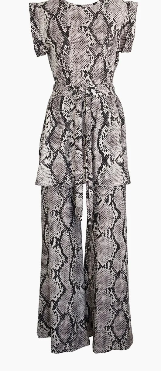 Jennafer Grace Palazzo Snakeskin Pants