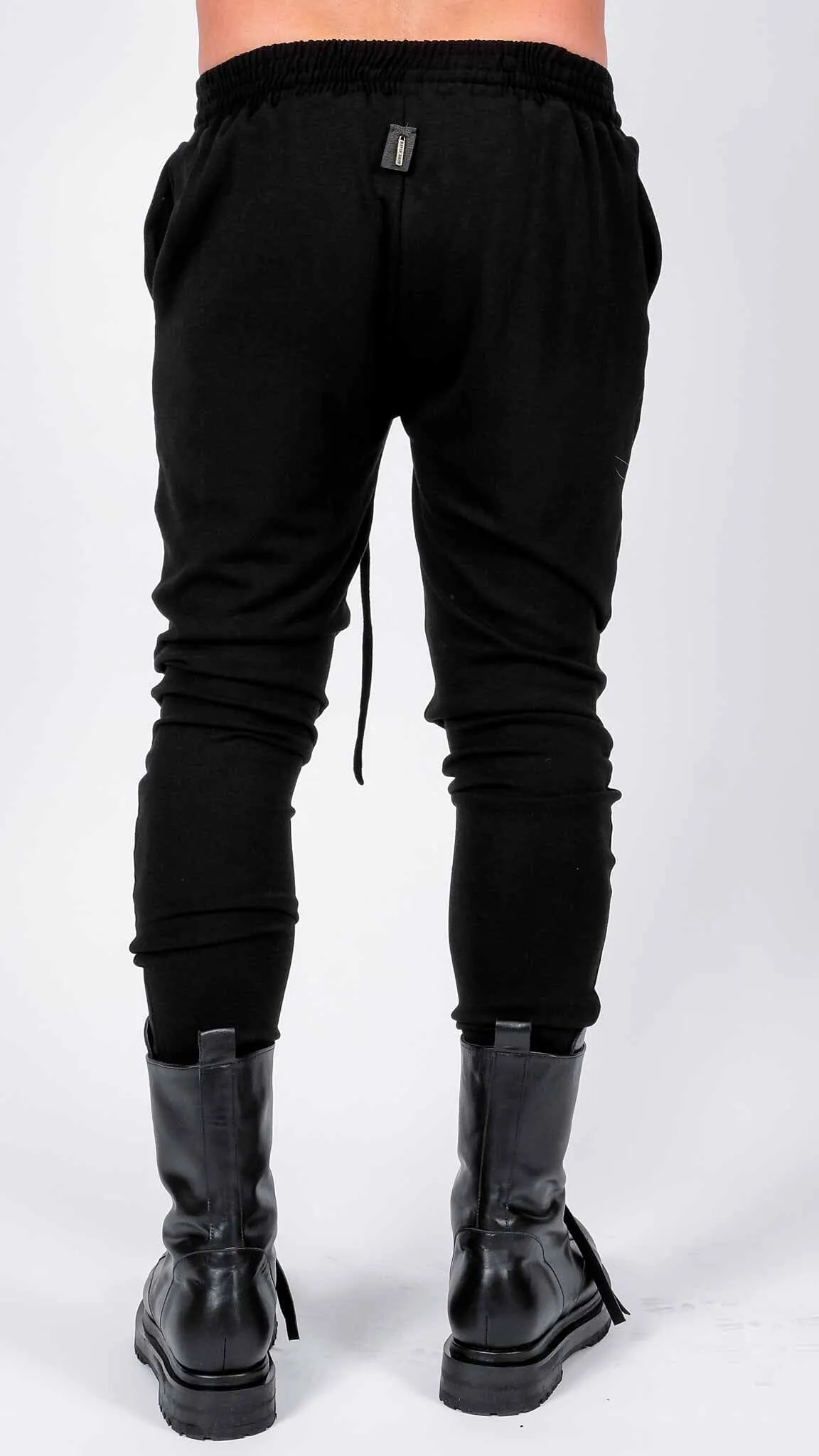 Jersey Trousers with Leather Detail