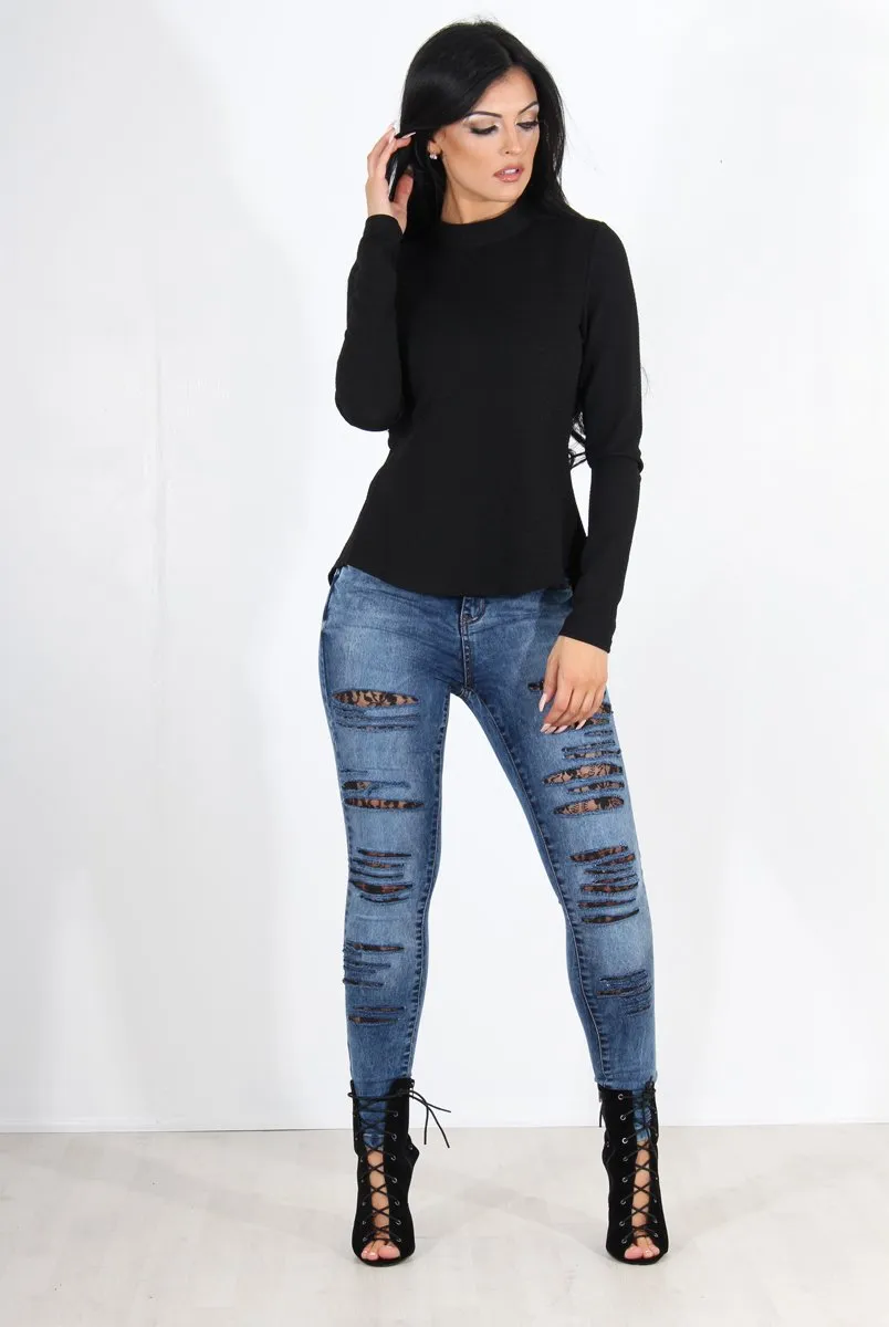 Jojo Black Tie Back Top
