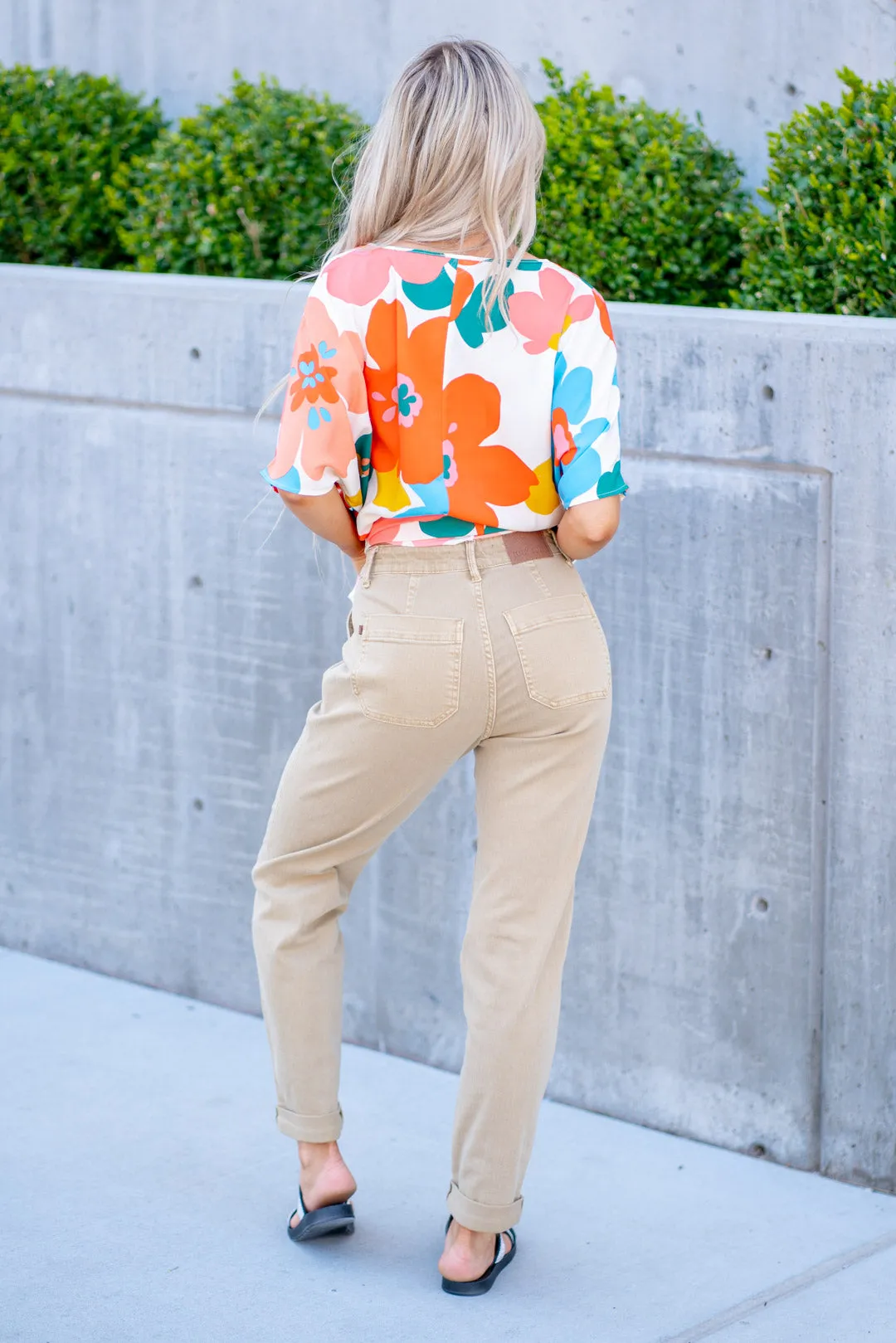 Khaki High Waist Joggers Regular & Plus Sizes