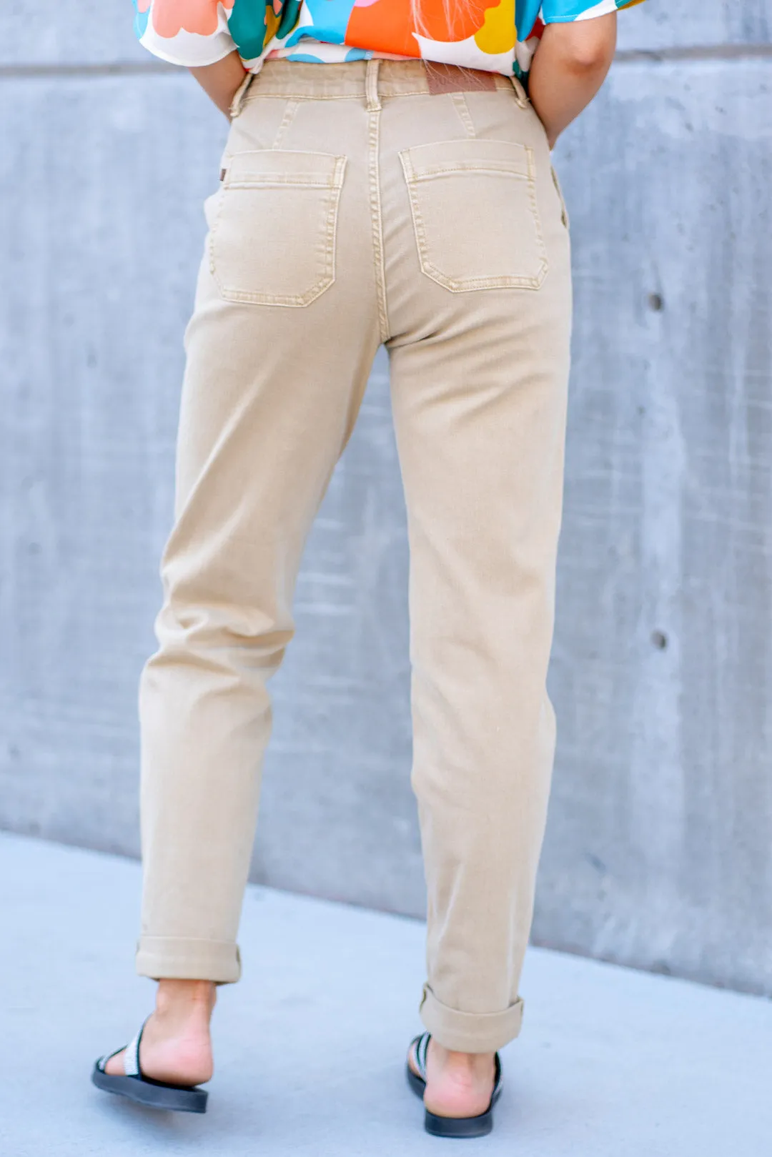 Khaki High Waist Joggers Regular & Plus Sizes