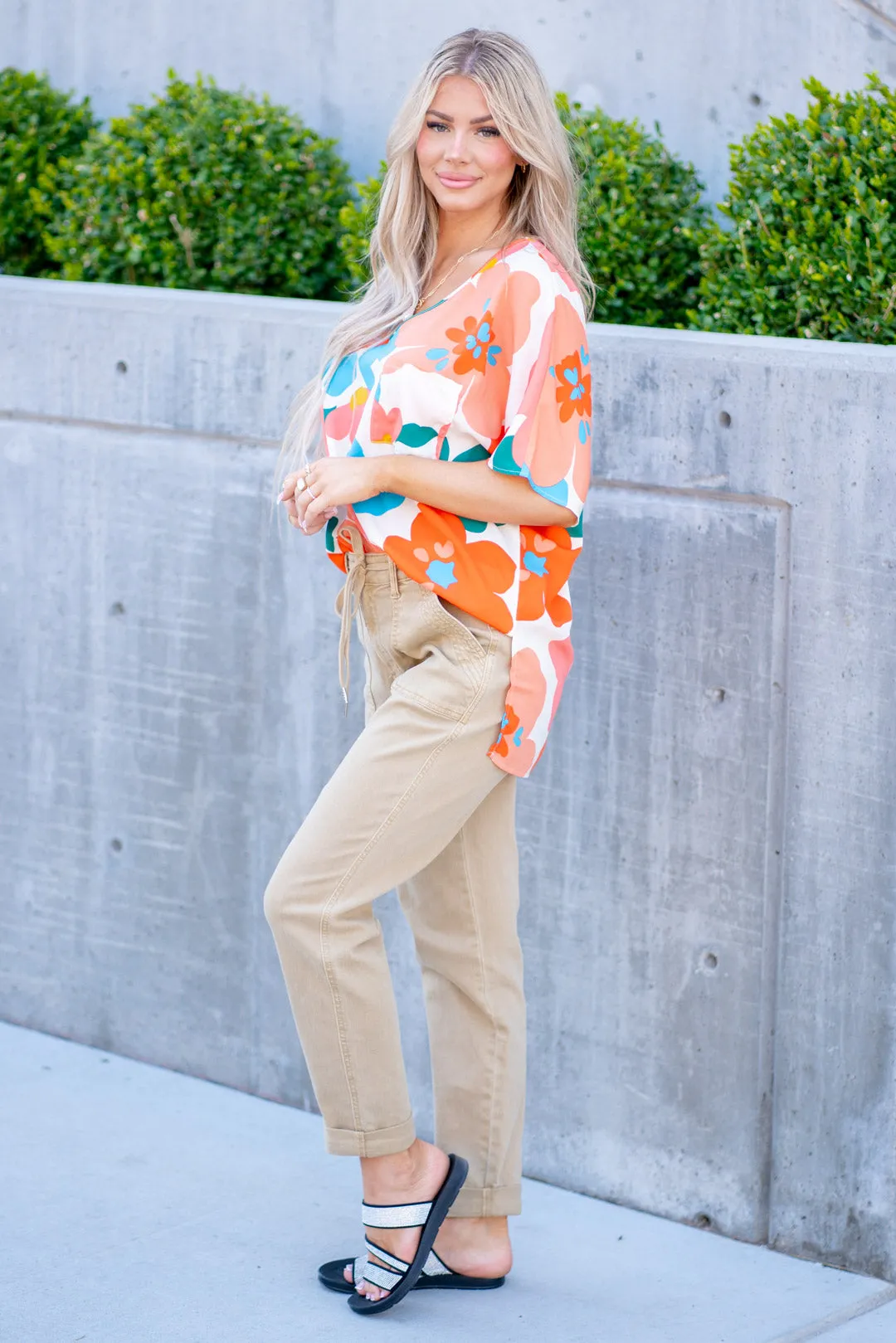 Khaki High Waist Joggers Regular & Plus Sizes