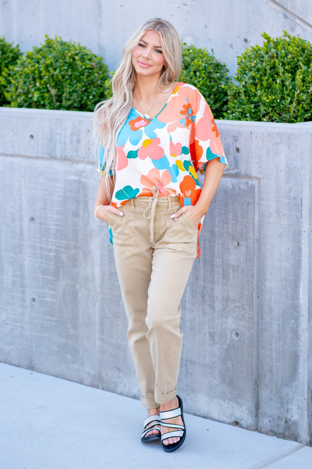 Khaki High Waist Joggers Regular & Plus Sizes