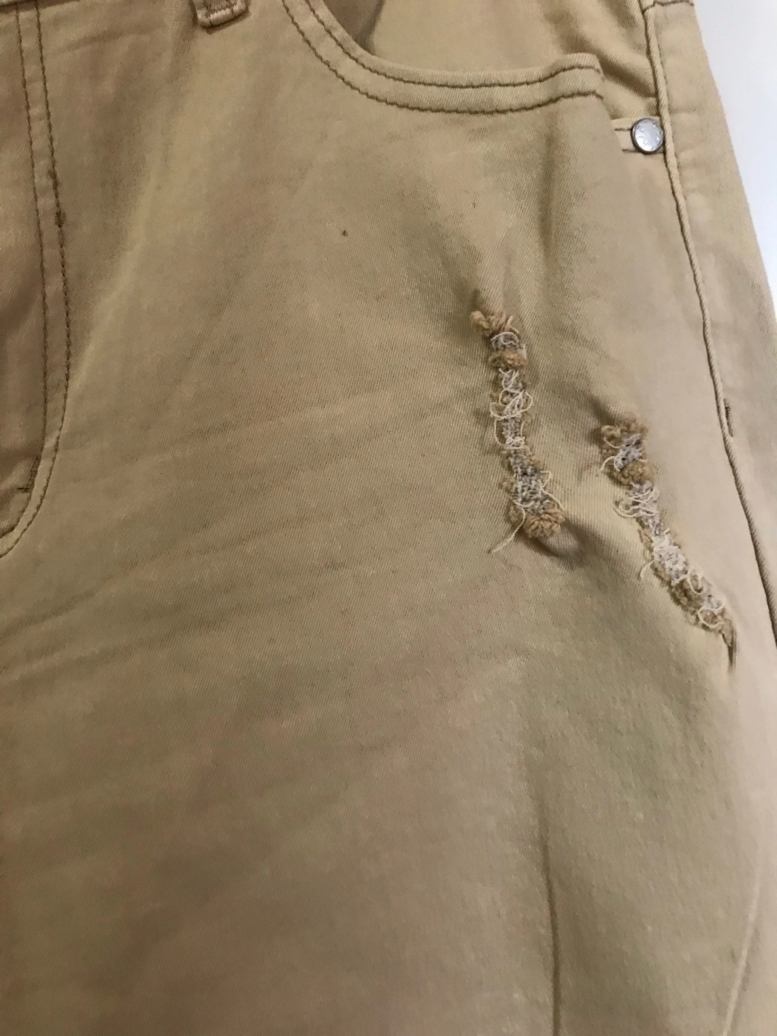 Khaki VIP Distressed Jeans- 10