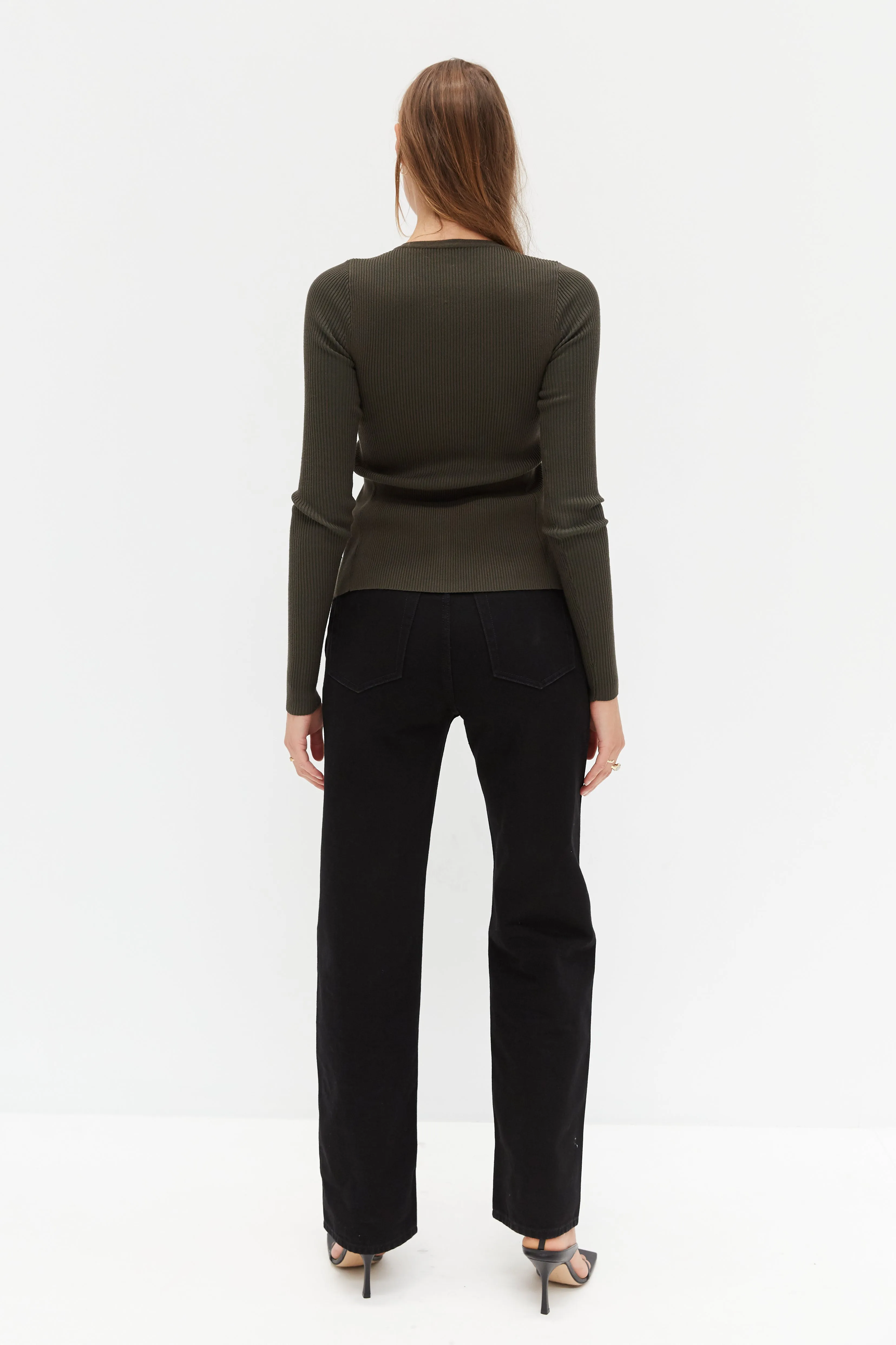 Knit Charlotte Cardigan - Khaki Green