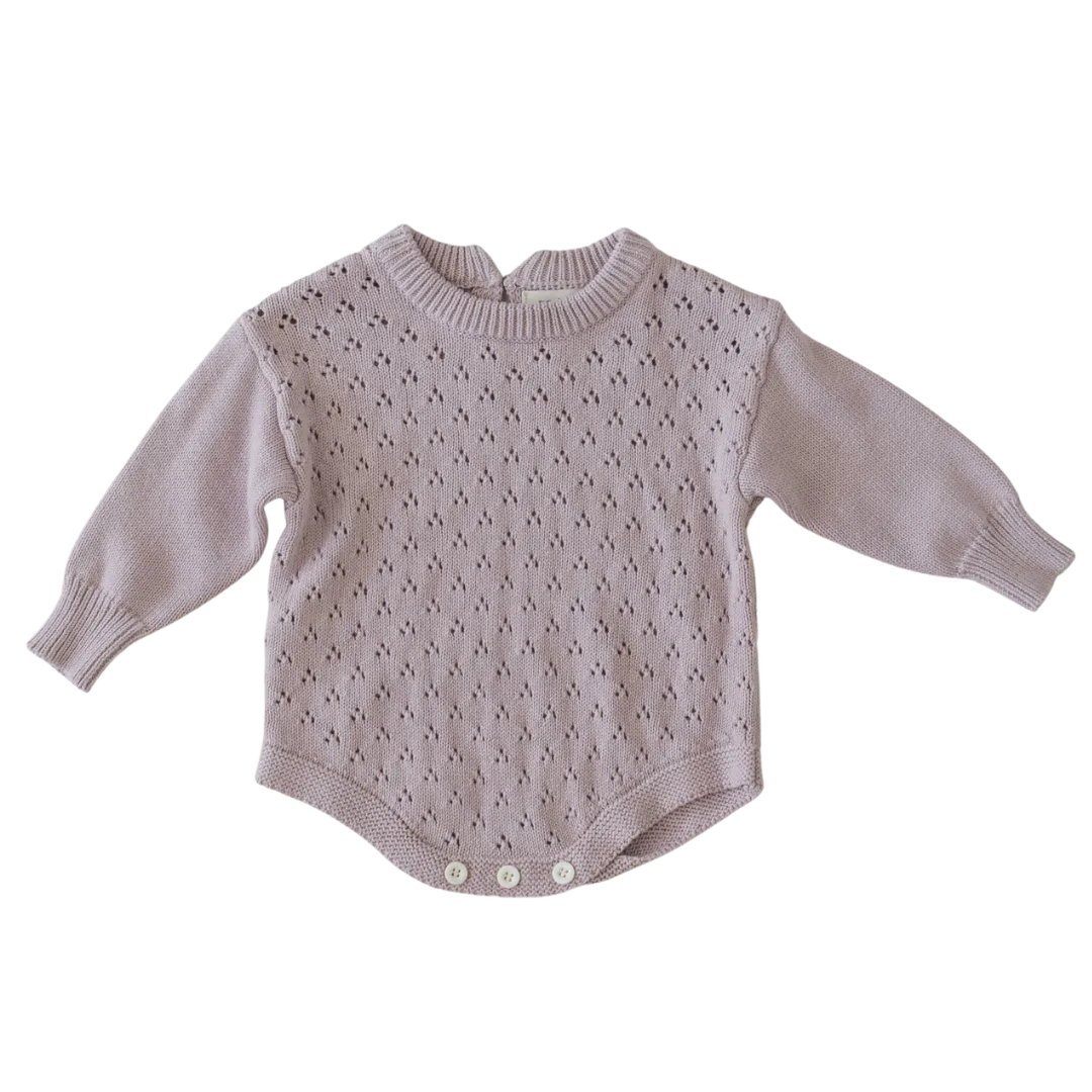 Knit Romper - Dusty Lilac