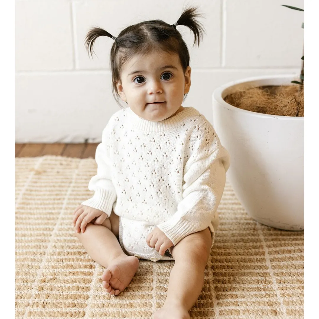 Knit Romper - Milk