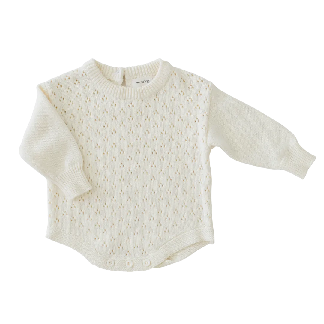 Knit Romper - Milk