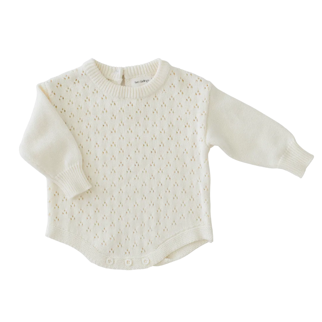 Knit Romper - Milk