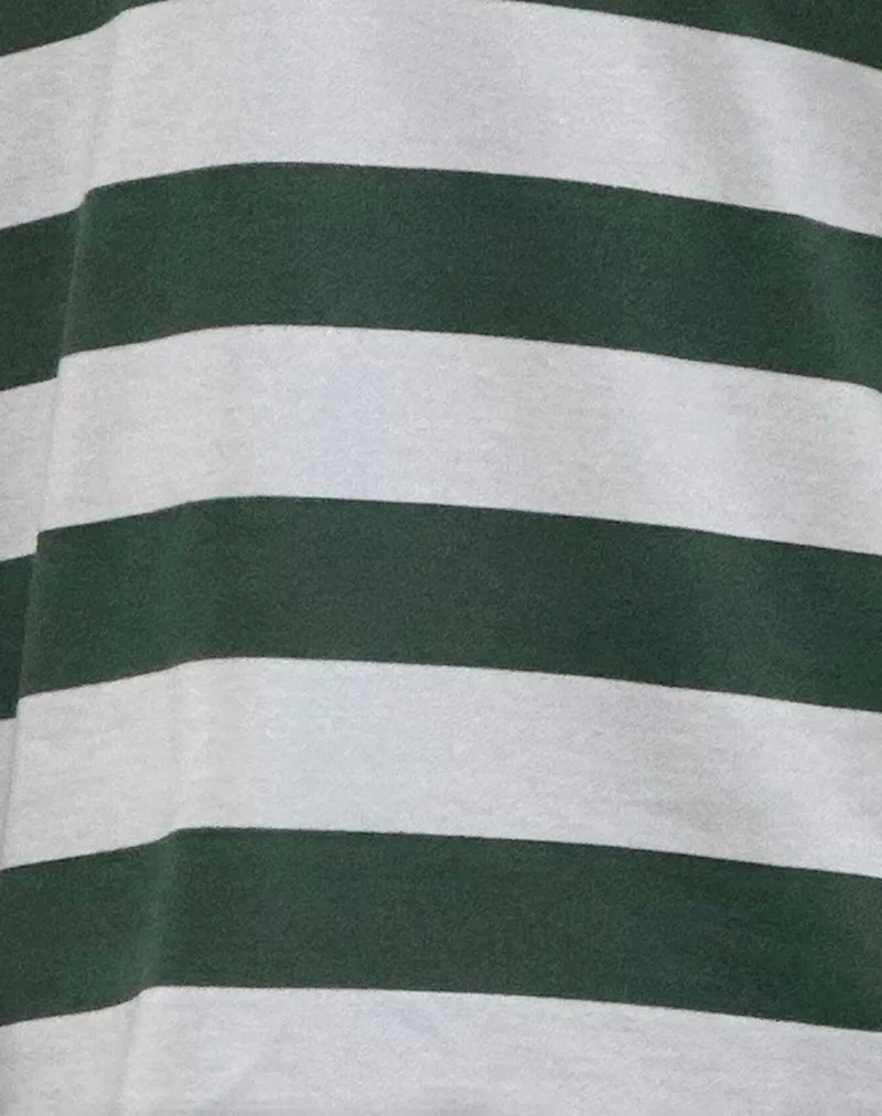 Kumara Rugby Shirt in Green, Khaki and White