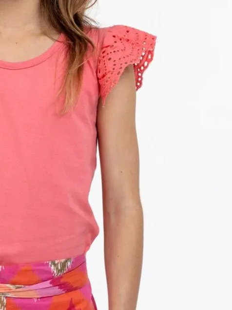 Lace Shoulder Sunset Tee
