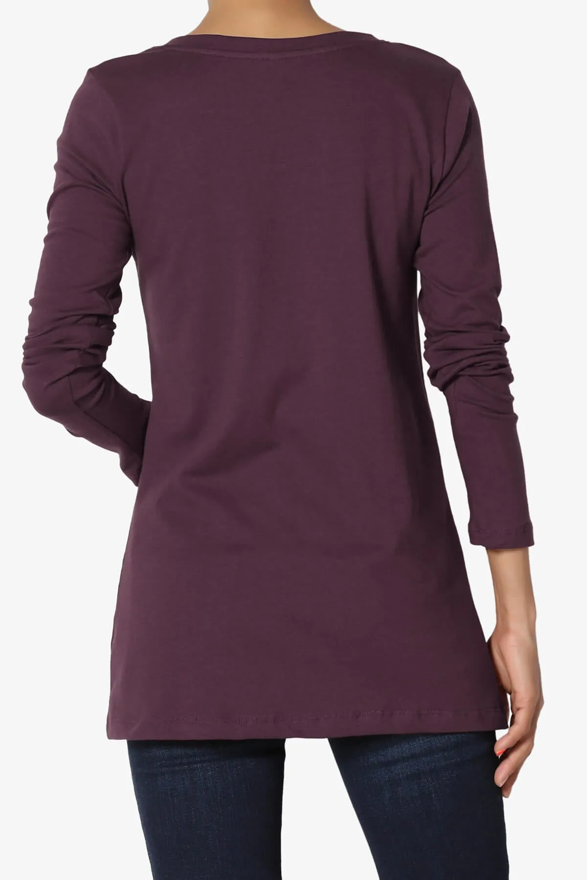 Lasso Cotton V-Neck Long Sleeve Tee PLUS