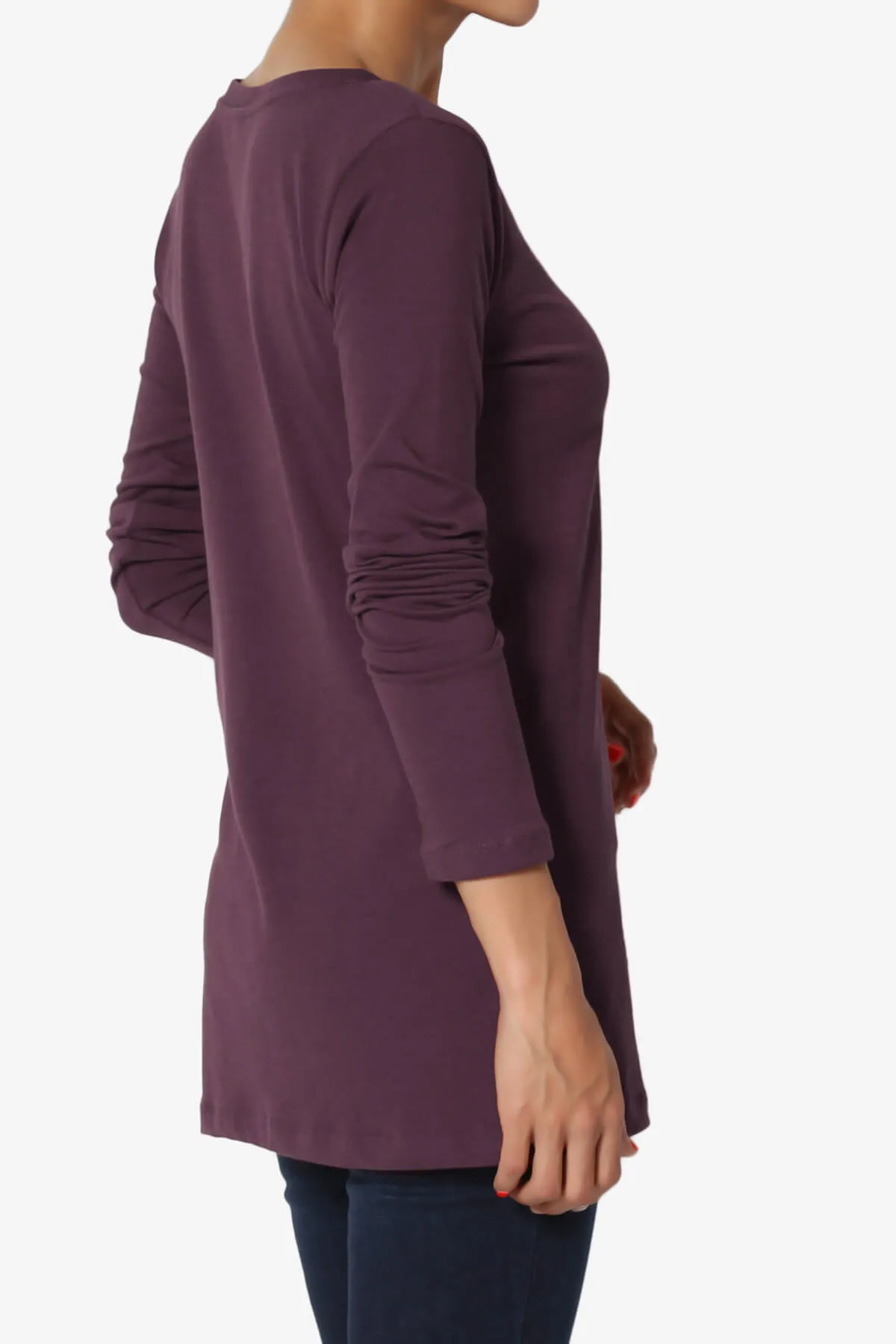 Lasso Cotton V-Neck Long Sleeve Tee PLUS