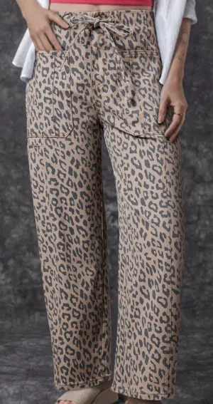 Leopard Wide Leg Jeans