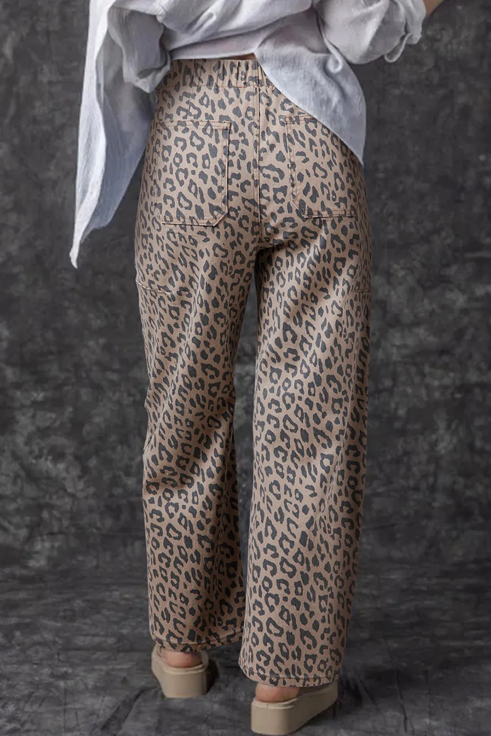 Leopard Wide Leg Jeans
