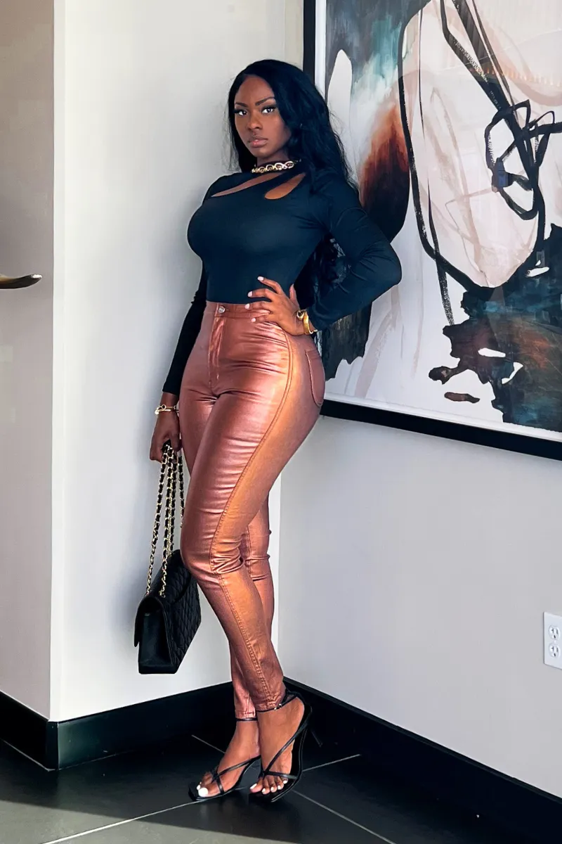 LET ME HOLD YOU BLUE METALLIC | PANTS