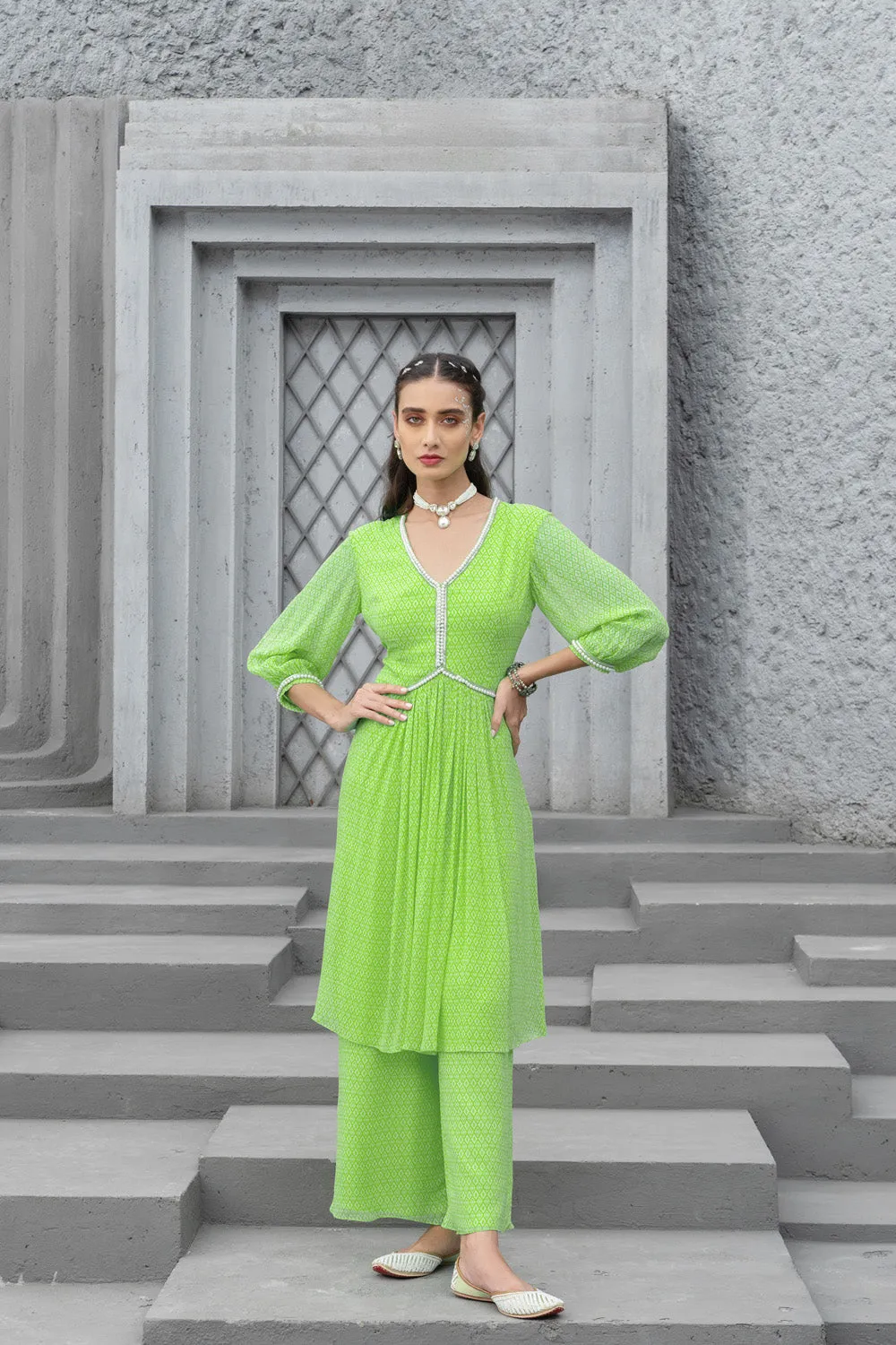 Lime Green Kurta Set