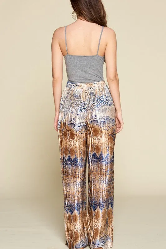 LIZZY PRINTED SATIN PANTS
