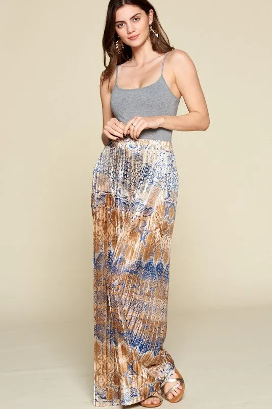 LIZZY PRINTED SATIN PANTS