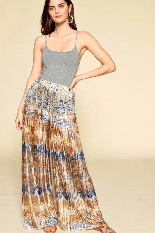 LIZZY PRINTED SATIN PANTS