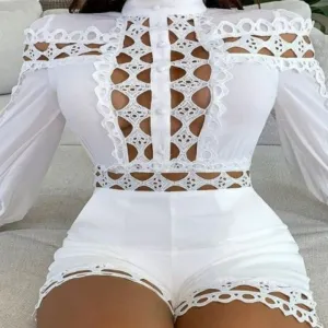 Macacao Hollow Out Summertime Fun Romper